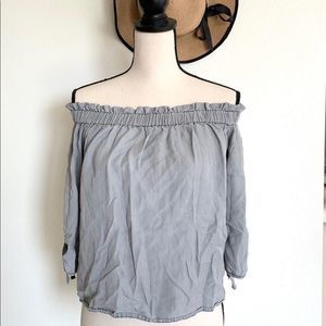 1250 OFF SHOULDER GREY BLOUSE